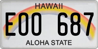 HI license plate EOO687