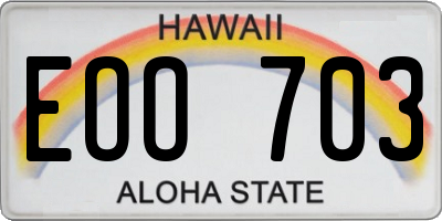 HI license plate EOO703