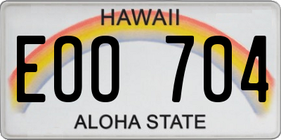 HI license plate EOO704