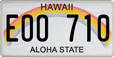 HI license plate EOO710