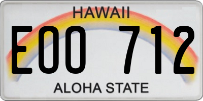 HI license plate EOO712