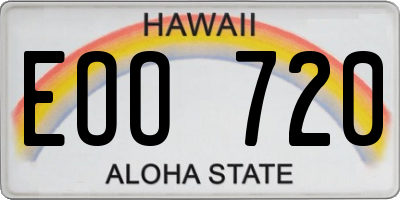 HI license plate EOO720