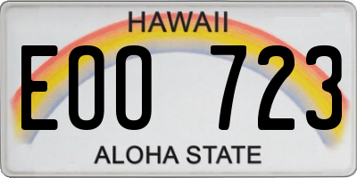 HI license plate EOO723