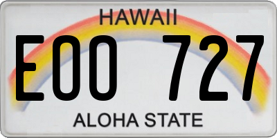 HI license plate EOO727