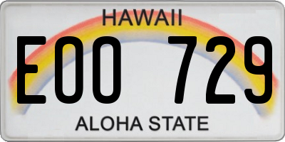 HI license plate EOO729
