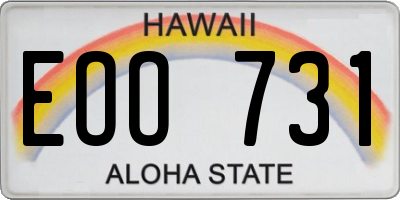 HI license plate EOO731