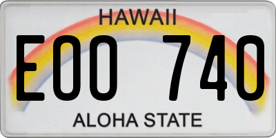 HI license plate EOO740