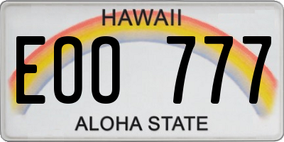 HI license plate EOO777