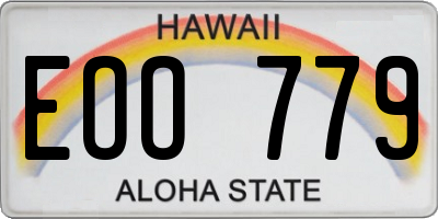 HI license plate EOO779