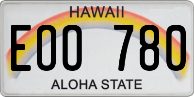 HI license plate EOO780