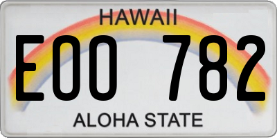 HI license plate EOO782