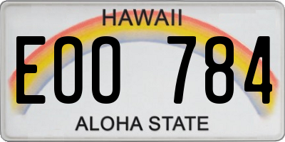 HI license plate EOO784