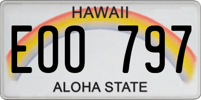 HI license plate EOO797