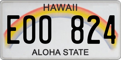 HI license plate EOO824