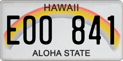 HI license plate EOO841