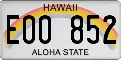 HI license plate EOO852