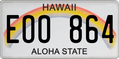 HI license plate EOO864