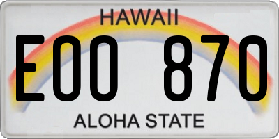 HI license plate EOO870