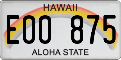 HI license plate EOO875