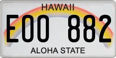 HI license plate EOO882