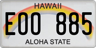 HI license plate EOO885