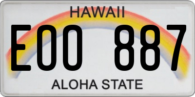 HI license plate EOO887