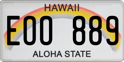 HI license plate EOO889