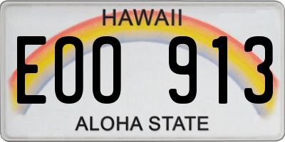 HI license plate EOO913