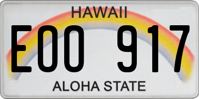 HI license plate EOO917