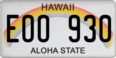 HI license plate EOO930