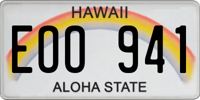 HI license plate EOO941