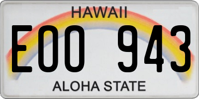 HI license plate EOO943