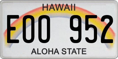 HI license plate EOO952