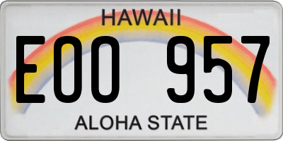 HI license plate EOO957