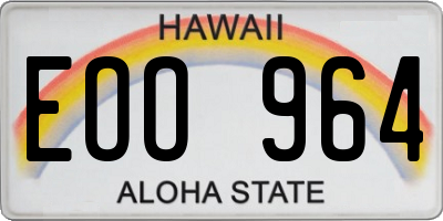 HI license plate EOO964
