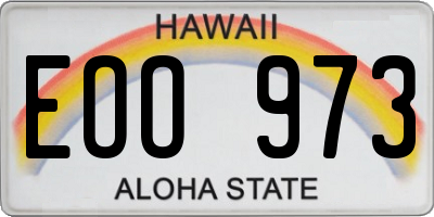 HI license plate EOO973
