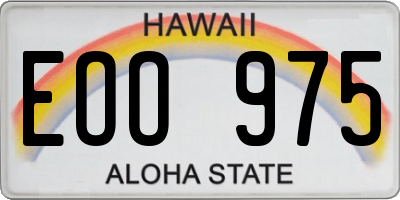 HI license plate EOO975