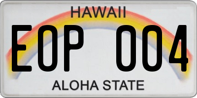 HI license plate EOP004