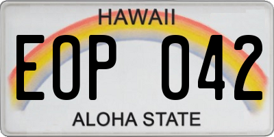 HI license plate EOP042