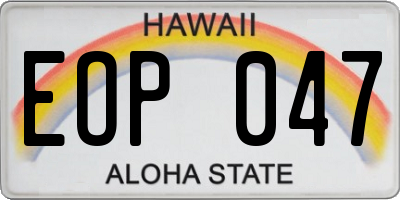 HI license plate EOP047
