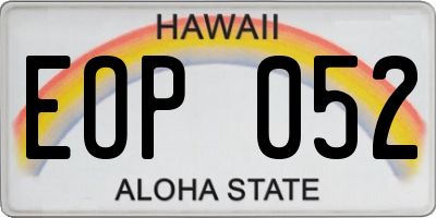 HI license plate EOP052