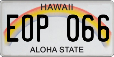 HI license plate EOP066
