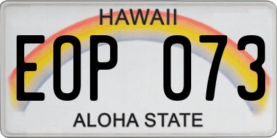 HI license plate EOP073