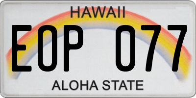 HI license plate EOP077