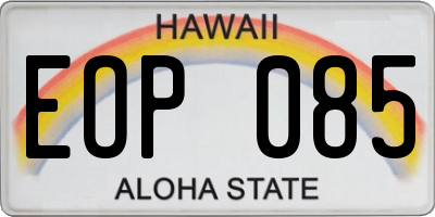 HI license plate EOP085
