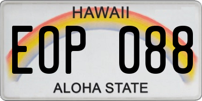 HI license plate EOP088