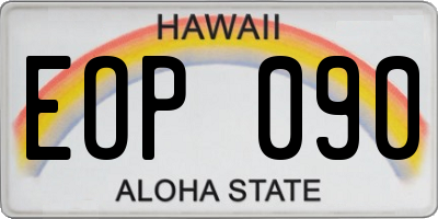 HI license plate EOP090