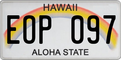 HI license plate EOP097
