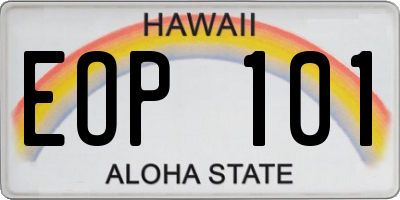 HI license plate EOP101