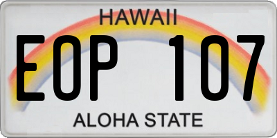 HI license plate EOP107
